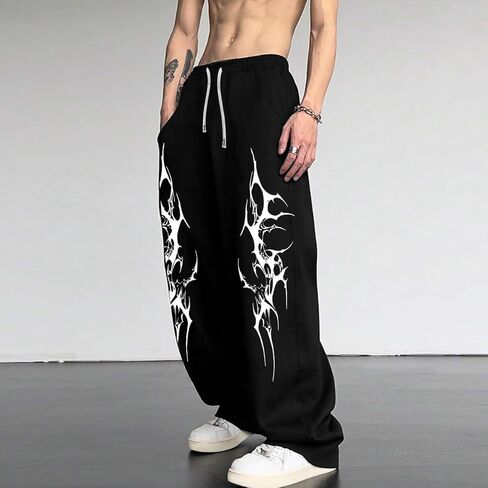 Mens Sweatpants with Pockets & Drawstring - Wide Leg Lounge Sweat Pants for Running Track Yoga Joggers in Saudi Arabia