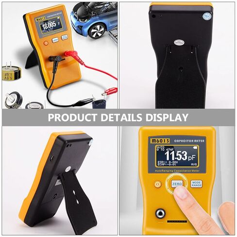 Garneck Portable Digital Capacitance High Precision Auto Range Capacitor Tester Handheld Electrical Capacitor Tester for Electronic Circuits Field Work in Saudi Arabia