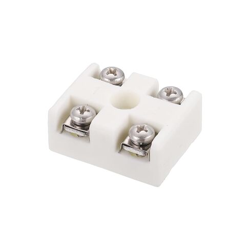 MECCANIXITY 2 Way Ceramics Terminal Blocks, 30A 110V-600V High Temp Porcelain Ceramic Electrical Connectors with Stainless Steel Conductors 40x30x18 mm for Electric Wire Cable in Saudi Arabia