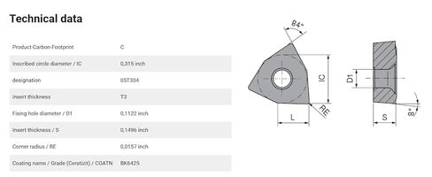 10pcs New KOMET WOEX 05T304-03 BK6425 TiCN, Al2O3 & TiN Carbide Drill Inserts - EA1290BL5 in Saudi Arabia