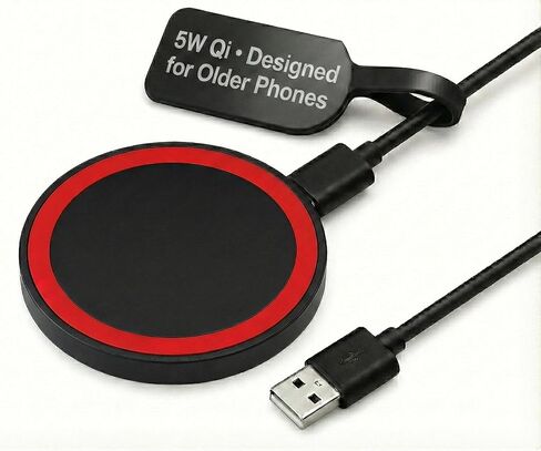 Wireless Pad Charger Works with iPhone and Android Wireless Charging Station, Phone Charging Station, Wireless Phone Chargers, Desk Charger Compatible with iPhone 10W 2A in Saudi Arabia