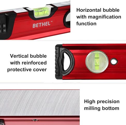 BETHEL Digital Level with LCD Display,24Inch Magnetic Digital Torpedo Level, Vertical & Horizontal Spirit Bubble Measuring Tools for Woodworking Construction Craftsman in Kuwait