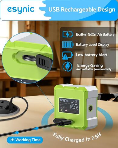 eSynic Rugged Digital Angle Finder with Laser-Type-C Rechargeable Digital Inclinometer-Waterpoof-4-Sides Magnetic Angle Gauge-Clear LCD Display for Construction (Laser Level: Class II Output: 0.51mW) in Kuwait