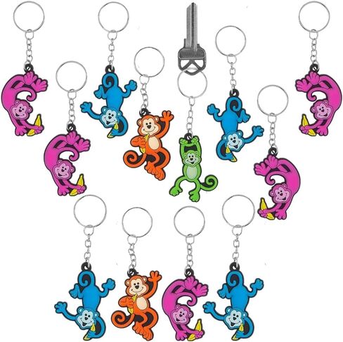 Fun Express NEON Monkey Key Chains - Apparel Accessories - 12 Pieces in Saudi Arabia