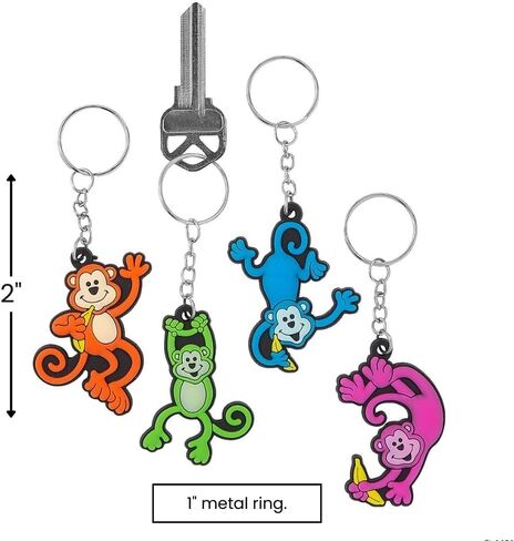Fun Express NEON Monkey Key Chains - Apparel Accessories - 12 Pieces in Saudi Arabia