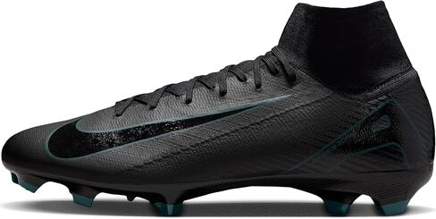 حذاء كرة القدم Mercurial Superfly 10 Pro FG عالي الجودة من نايكي (HF9433-002، أسود/أدغال عميقة/أسود) مقاس 10 in Saudi Arabia