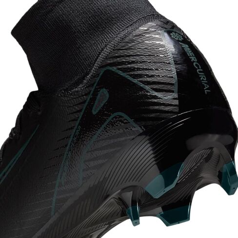 حذاء كرة القدم Mercurial Superfly 10 Pro FG عالي الجودة من نايكي (HF9433-002، أسود/أدغال عميقة/أسود) مقاس 10 in Saudi Arabia