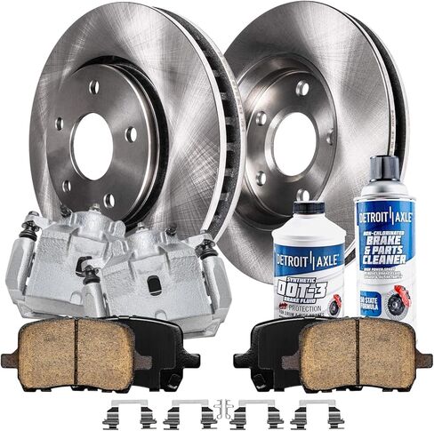 Detroit Axle - Front Brake Kit for 06-12 Chevy Malibu, 08-10 Pontiac G6 07-09 Saturn Aura Disc Brake Rotors Brake Calipers Ceramic Brakes Pads 2007 2008 2009 Replacement [11.65 inch Rotors] in Saudi Arabia