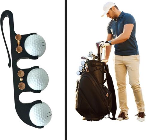 KUJOBUY Golf Ball Bag Holder Golf Tee Keeper 2 in 1 Ball Case for 3 Balls Holder Case Carry Bag Belt Accessories for Club Bags Balls Keeper Tee Storage in Saudi Arabia