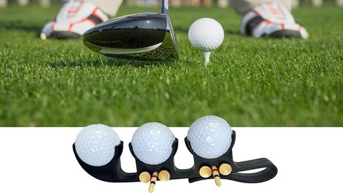 KUJOBUY Golf Ball Bag Holder Golf Tee Keeper 2 in 1 Ball Case for 3 Balls Holder Case Carry Bag Belt Accessories for Club Bags Balls Keeper Tee Storage in Saudi Arabia