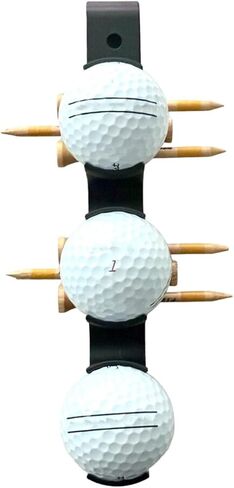 KUJOBUY Golf Ball Bag Holder Golf Tee Keeper 2 in 1 Ball Case for 3 Balls Holder Case Carry Bag Belt Accessories for Club Bags Balls Keeper Tee Storage in Saudi Arabia