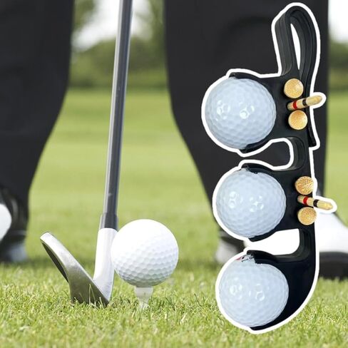 KUJOBUY Golf Ball Bag Holder Golf Tee Keeper 2 in 1 Ball Case for 3 Balls Holder Case Carry Bag Belt Accessories for Club Bags Balls Keeper Tee Storage in Saudi Arabia