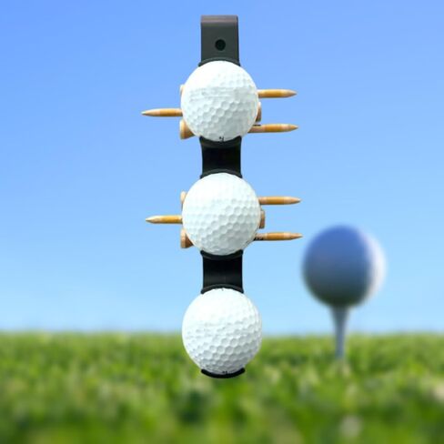 KUJOBUY Golf Ball Bag Holder Golf Tee Keeper 2 in 1 Ball Case for 3 Balls Holder Case Carry Bag Belt Accessories for Club Bags Balls Keeper Tee Storage in Saudi Arabia