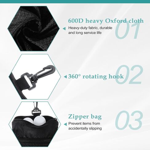 Golf Tee Bag Pouch Multi Pocket Zipper Golf Tee Holder Bag Accessories Organizer for Men and Women in Saudi Arabia