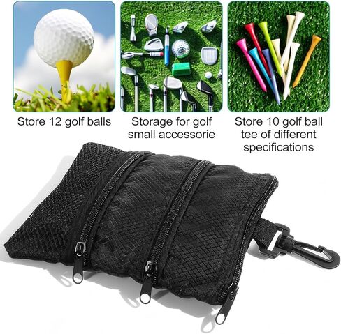 Golf Tee Bag Pouch Multi Pocket Zipper Golf Tee Holder Bag Accessories Organizer for Men and Women in Saudi Arabia