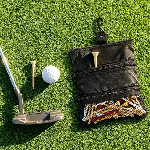 Golf Tee Bag Pouch Multi Pocket Zipper Golf Tee Holder Bag Accessories Organizer for Men and Women in Saudi Arabia