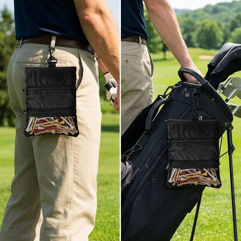 Golf Tee Bag Pouch Multi Pocket Zipper Golf Tee Holder Bag Accessories Organizer for Men and Women in Saudi Arabia