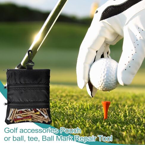 Golf Tee Bag Pouch Multi Pocket Zipper Golf Tee Holder Bag Accessories Organizer for Men and Women in Saudi Arabia