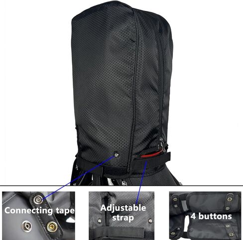 غطاء حقيبة الجولف BOYEA & SKULLEAP/غطاء المطر مقاوم للماء/الغبار، نمط سميك، يناسب حقيبة الجولف/حقيبة الوقوف مقاس 8.5-9 بوصة، 4 أدوات تثبيت + أشرطة قابلة للتعديل، سهلة التركيب، قابلة للطي، لجميع هدايا لاعبي الجولف in Kuwait