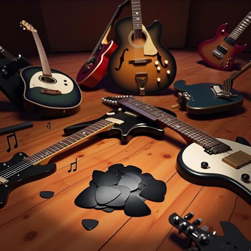30Pcs Guitar Picks, Celluloid Guitar Plectrums for Your Electric, Acoustic, or Bass Guitar Guitar Picks and Bass Picks (Black 0.5mm) in Saudi Arabia