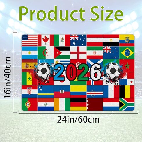 World Cup Soccer Rugs 2026 World Cup Merchandise Soccer Gifts World Flags Soccer Ball Rugs Football Room Decor for Boys Front Door Rug Crystal Velvet Rugs 16x24 Inch Door Mats in Kuwait