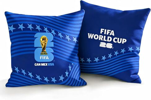 وسادة رمي كأس العالم لكرة القدم 2026 من ميسوكا - البضائع الرسمية لكأس العالم لكرة القدم 2026 - وسادة وسادة قطيفة مقاس 18 × 18 بوصة لغرفة النوم والأريكة وديكور المنزل - هدية قابلة للجمع لمحبي كرة القدم in Kuwait