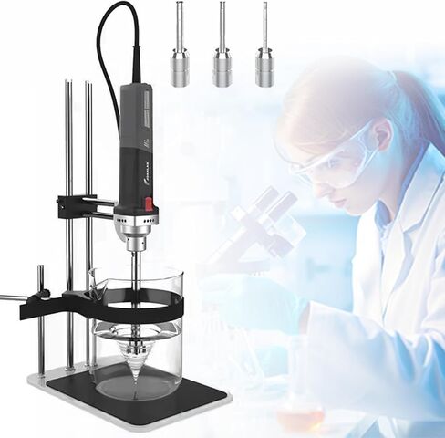 Lab Handheld Homogenizer High Speed Disperser Emulsifier Mixer 6 Speed Level from 9 000 to 30 000RPM with 316 Stainless Steel Probe for 150-10000ML Sample Max Viscosity 10000mPas 3Heads in Saudi Arabia