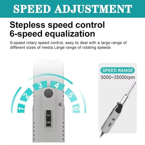 Handheld Lab Homogenizer High Speed Disperser Emulsifier Mixer 6 Speed Level from 0 to 25 000rpm 316 Stainless Steel 10mm Probe for 5-250ml Sample Max Viscosity 5000mPas with Stand in Saudi Arabia