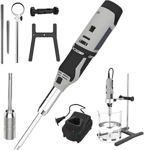 High Shear Emulsifier Homogenizer 0.5-250ml Mixer with 6 Gears Ideal for Cosmetics & Food Industry Adjustable Speed Emulsifying Disperser (10MM+8MM) in Saudi Arabia
