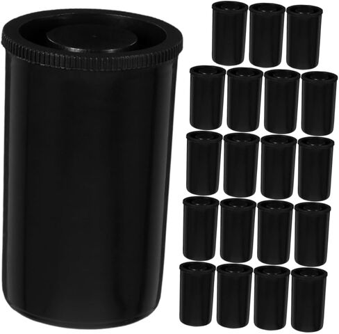 jojofuny 20pcs Black Film Canisters Durable Plastic Storage Containers for Film and Accessories Organized Storage with Lids Portable Photo Box for Photographers in Saudi Arabia