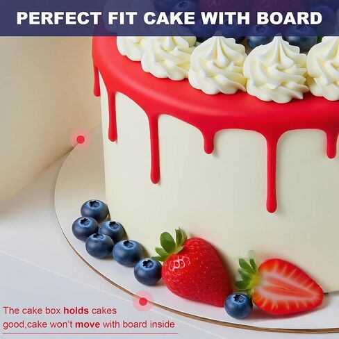 صندوق كيك مقاس 8 × 8 × 4 بوصة مع ألواح كيك، 12 عبوة سهلة التجميع صناديق مخبز مقاس 8 بوصة مع نافذة، صناديق معجنات بيضاء للسلع المخبوزة، تغليف المخبوزات للفحم، أساسيات أعمال المخابز المنزلية in Kuwait