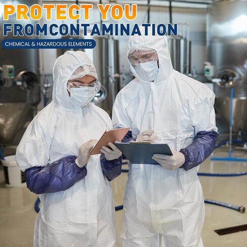 طقم من قطعتين من بدلات المواد الخطرة من كاريجي، أغطية واقية للاستعمال مرة واحدة، بدلة رسامين لكامل الجسم شديدة التحمل للرجال والنساء in Kuwait