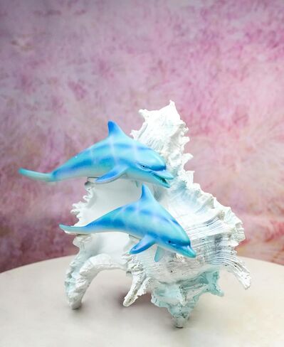 Ebros Gift Large Nautical Capiz Blue Tailed Mermaid Ariel by White Coral Rocks Statue Ocean Aquamarine Princess As Coastal Beach Under The Sea Decorative Accent (Listening to A Conch) in Saudi Arabia