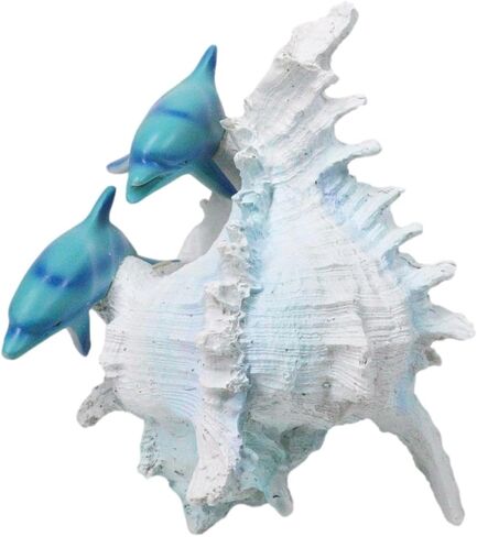 Ebros Gift Large Nautical Capiz Blue Tailed Mermaid Ariel by White Coral Rocks Statue Ocean Aquamarine Princess As Coastal Beach Under The Sea Decorative Accent (Listening to A Conch) in Saudi Arabia
