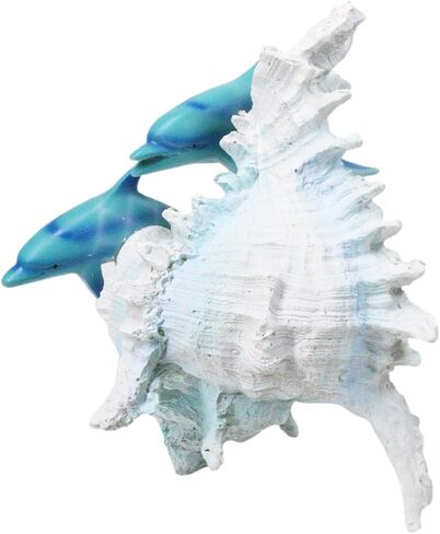 Ebros Gift Large Nautical Capiz Blue Tailed Mermaid Ariel by White Coral Rocks Statue Ocean Aquamarine Princess As Coastal Beach Under The Sea Decorative Accent (Listening to A Conch) in Saudi Arabia