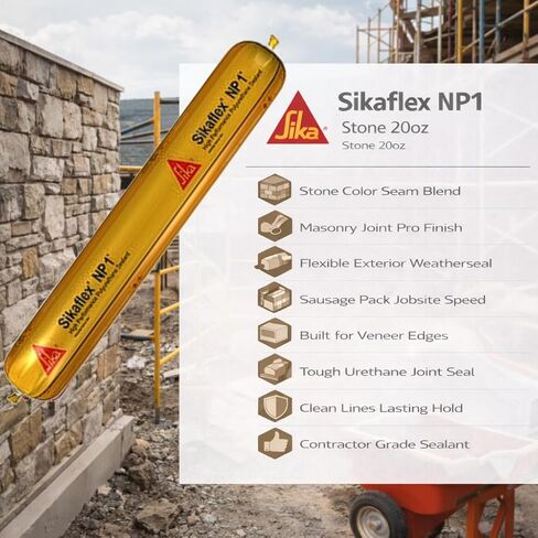 Sika Sikaflex NP1 (FKA MasterSeal NP 1) Stone 20 oz Sausage Pack Polyurethane Construction Sealant Color-Matched for Stone Brick & Concrete Expansion & Control High-Movement Exterior Perimeter Joint in Saudi Arabia