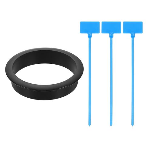 uxcell Desk Grommet, 2-3/4" (70mm) Zinc Alloy Cable Hole Cover Wire Cord Organizer with Marked Cable Ties for Home Office Desktop Wire, Black in Saudi Arabia