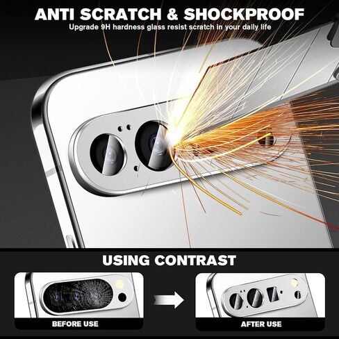 عبوتان لواقي عدسة الكاميرا Google Pixel 10 Pro XL، غطاء كاميرا من الزجاج المقوى المعدني الفاخر، مضاد للخدش عالي الوضوح (أسود) in Kuwait