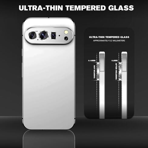 عبوتان لواقي عدسة الكاميرا Google Pixel 10 Pro XL، غطاء كاميرا من الزجاج المقوى المعدني الفاخر، مضاد للخدش عالي الوضوح (أسود) in Kuwait