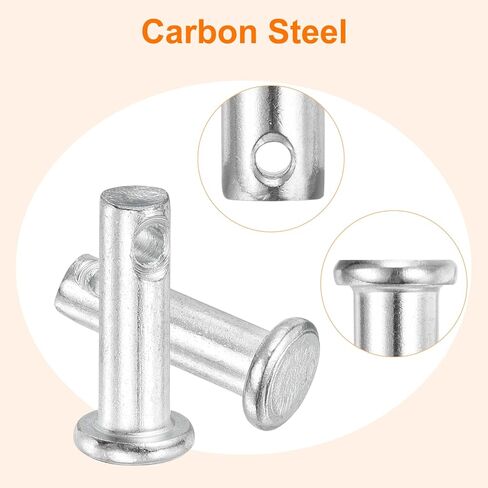 10 قطع من uxcell 3/16" x5/8" دبابيس Clevis ذات فتحة واحدة، دبابيس Clevis ذات رأس مسطح من الفولاذ الكربوني لإصلاح الميكانيكا، وتركيب الأثاث، والمعدات الصناعية، DIY (أزرق أبيض) in Saudi Arabia