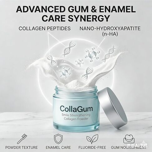 2Pcs Collagen Powder for Gums, Collagen Tooth Powder with Nano-Hydroxyapatite, Hydroxyapatite Teeth Powder for Gum & Enamel Care, Fluoride-Free Gentle Formula（2pcs） in Saudi Arabia