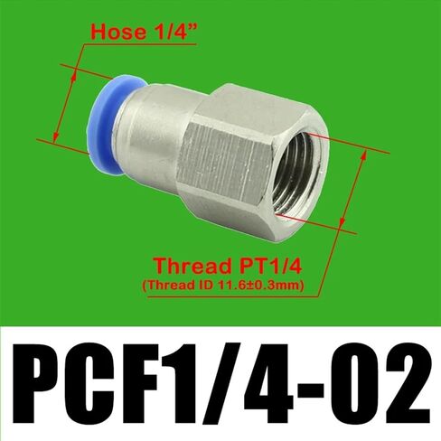 10pcs/lot BSPT PCF1/4-01 PCF5/16-02 PCF3/8-02 PCF1/2-04 Pneumatic Connectors Female Straight One-Touch Quick Release Fitting(PCF 1I4-02) in Saudi Arabia