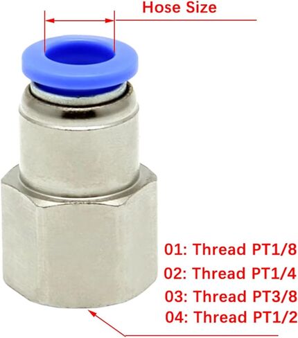 10pcs/lot BSPT PCF1/4-01 PCF5/16-02 PCF3/8-02 PCF1/2-04 Pneumatic Connectors Female Straight One-Touch Quick Release Fitting(PCF 1I4-02) in Saudi Arabia