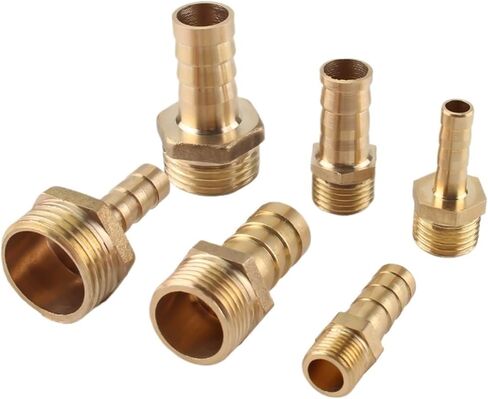 Brass Pipe Fitting 4mm 6mm 8mm 10mm 12mm Hose Barb Tail 1/8" 1/4" 1/2" 3/8" Standard Pipe Thread Male Connector Joint Copper Coupler Adapter(10mm Barb,1/2") in Saudi Arabia