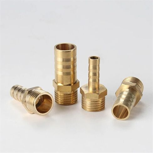 Brass Pipe Fitting 4mm 6mm 8mm 10mm 12mm Hose Barb Tail 1/8" 1/4" 1/2" 3/8" Standard Pipe Thread Male Connector Joint Copper Coupler Adapter(10mm Barb,1/2") in Saudi Arabia