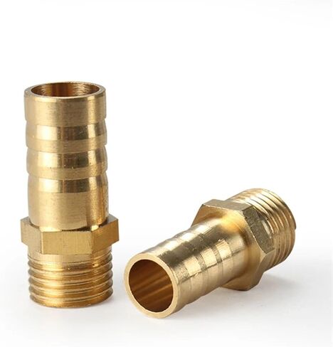 Brass Pipe Fitting 4mm 6mm 8mm 10mm 12mm Hose Barb Tail 1/8" 1/4" 1/2" 3/8" Standard Pipe Thread Male Connector Joint Copper Coupler Adapter(10mm Barb,1/2") in Saudi Arabia