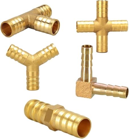 Fittings Connector Copper Pagoda Air Fuel Water Tube Brass Barb Pipe Fitting Barbed Joint Coupler Adapter For 6mm 8 10 12(2 Way,OD 6 MM) in Saudi Arabia