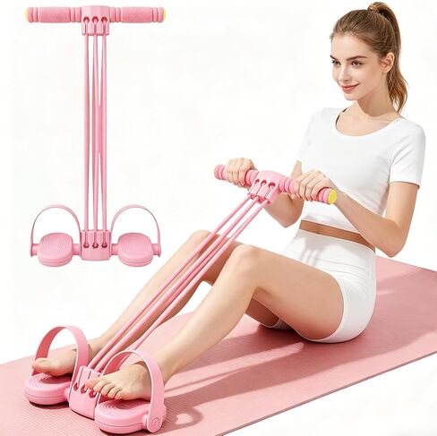 Upgraded Pedal Resistance Band with Handle, 6-Tube Multifunction Stretching Workout Band for Yoga,Home Workout Equipment,Device for Abdomen,Waist,Arm,Leg,Core/ABS,Gift for Mon in Saudi Arabia