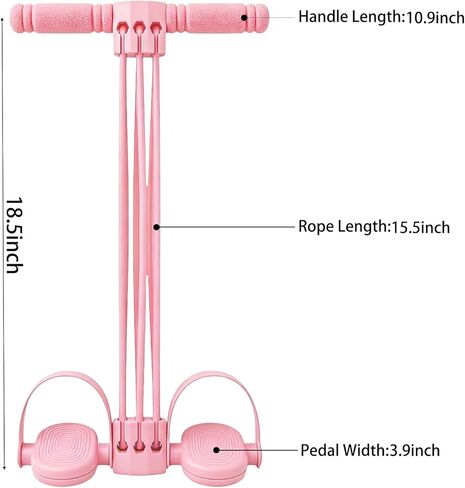 Upgraded Pedal Resistance Band with Handle, 6-Tube Multifunction Stretching Workout Band for Yoga,Home Workout Equipment,Device for Abdomen,Waist,Arm,Leg,Core/ABS,Gift for Mon in Saudi Arabia
