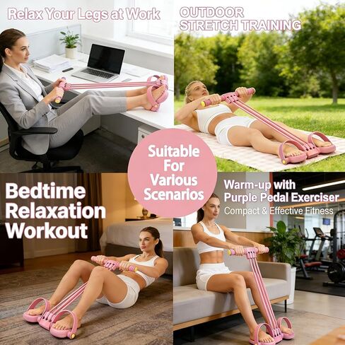 Upgraded Pedal Resistance Band with Handle, 6-Tube Multifunction Stretching Workout Band for Yoga,Home Workout Equipment,Device for Abdomen,Waist,Arm,Leg,Core/ABS,Gift for Mon in Saudi Arabia